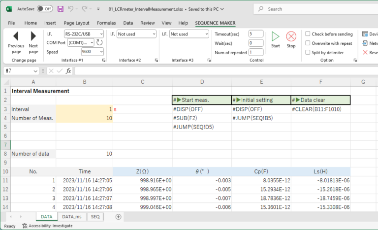 Excel 样本表格（Interval Measurement）